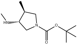 (3S,4R)-3-甲基-4-(甲基氨基)吡咯烷-1-羧酸叔丁酯 结构式