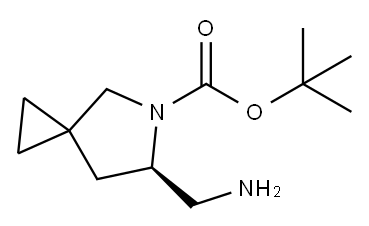 5-Azaspiro[2.4]heptane-5-carboxylic acid, 6-(aminomethyl)-, 1,1-dimethylethyl ester, (6R)- 结构式