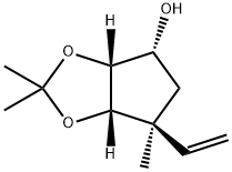 4H-Cyclopenta-1,3-dioxol-4-ol, 6-ethenyltetrahydro-2,2,6-trimethyl-, (3aR,4R,6S,6aS)- 结构式
