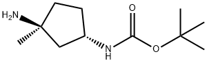 ((1S,3S)-3-氨基-3-甲基环戊基)氨基甲酸叔丁酯 结构式