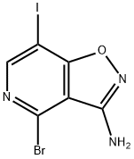 4-溴-7-碘异噁唑并[4,5-C]吡啶-3-胺 结构式