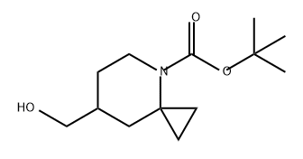 4-Azaspiro[2.5]octane-4-carboxylic acid, 7-(hydroxymethyl)-, 1,1-dimethylethyl ester 结构式