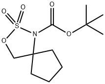 3-Oxa-2-thia-1-azaspiro[4.4]nonane 2,2-dioxide, N-BOC protected 结构式