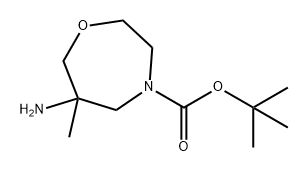 4-BOC-6-甲基-1,4-氧氮杂环庚烷-6-胺 结构式