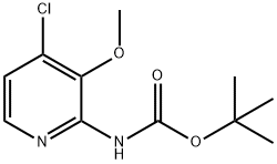 N-(4-氯-3-甲氧基-2-吡啶基)氨基甲酸叔丁酯 结构式