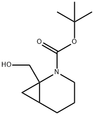2-Azabicyclo[4.1.0]heptane-2-carboxylic acid, 1-(hydroxymethyl)-, 1,1-dimethylethyl ester 结构式