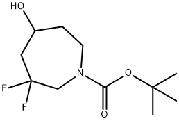 1H-Azepine-1-carboxylic acid, 3,3-difluorohexahydro-5-hydroxy-, 1,1-dimethylethyl ester 结构式