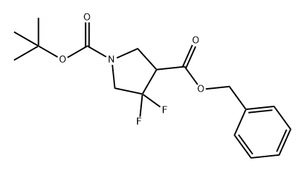 1,3-Pyrrolidinedicarboxylic acid, 4,4-difluoro-, 1-(1,1-dimethylethyl) 3-(phenylmethyl) ester 结构式
