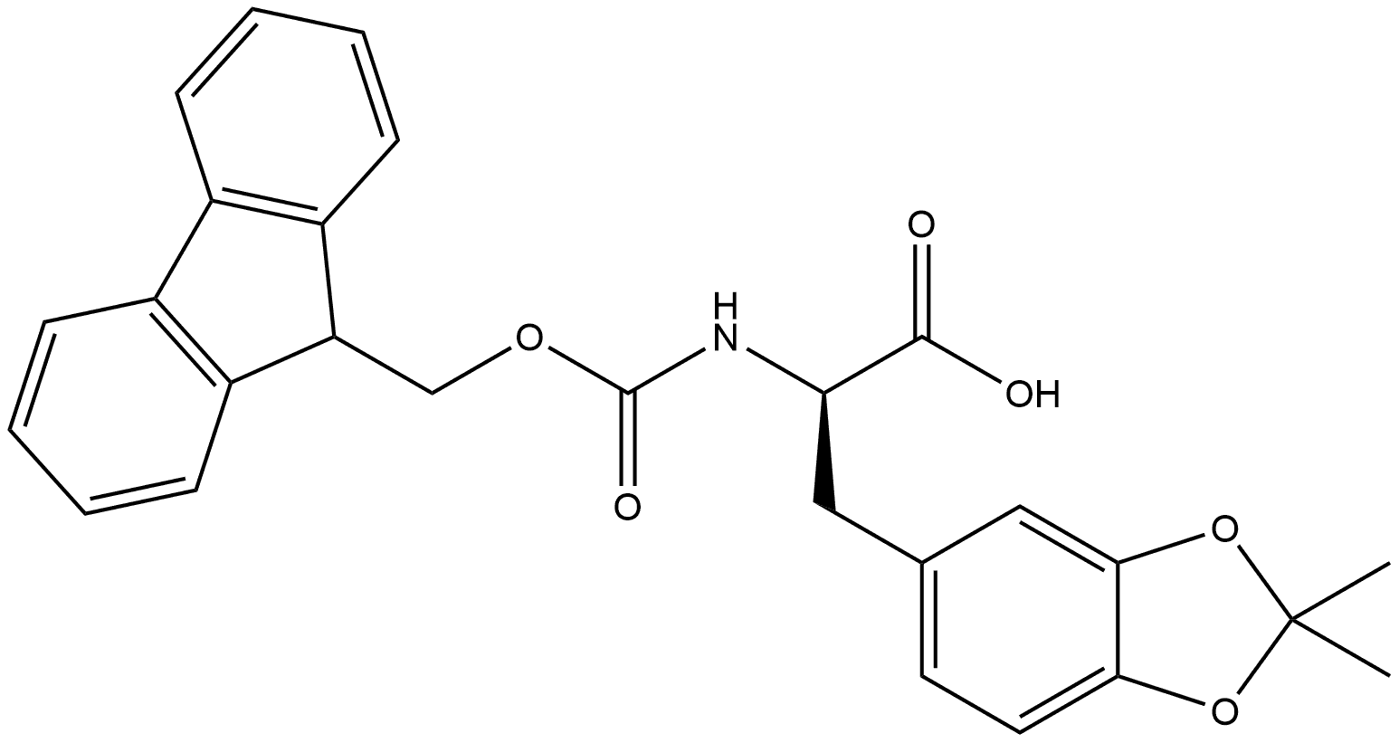 Fmoc-D-DOPA(acetonide)-OH 结构式