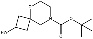 2-羟基-5-氧杂-8-氮杂螺[3.5]壬烷-8-羧酸叔丁酯 结构式