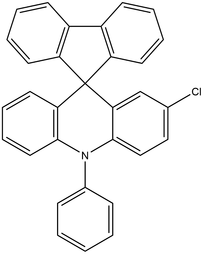 2-氯-10-苯基-10H-螺环[吖啶-9,9-芴 结构式