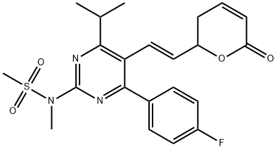 Methanesulfonamide, N-[5-[(1E)-2-(3,6-dihydro-6-oxo-2H-pyran-2-yl)ethenyl]-4-(4-fluorophenyl)-6-(1-methylethyl)-2-pyrimidinyl]-N-methyl- 结构式