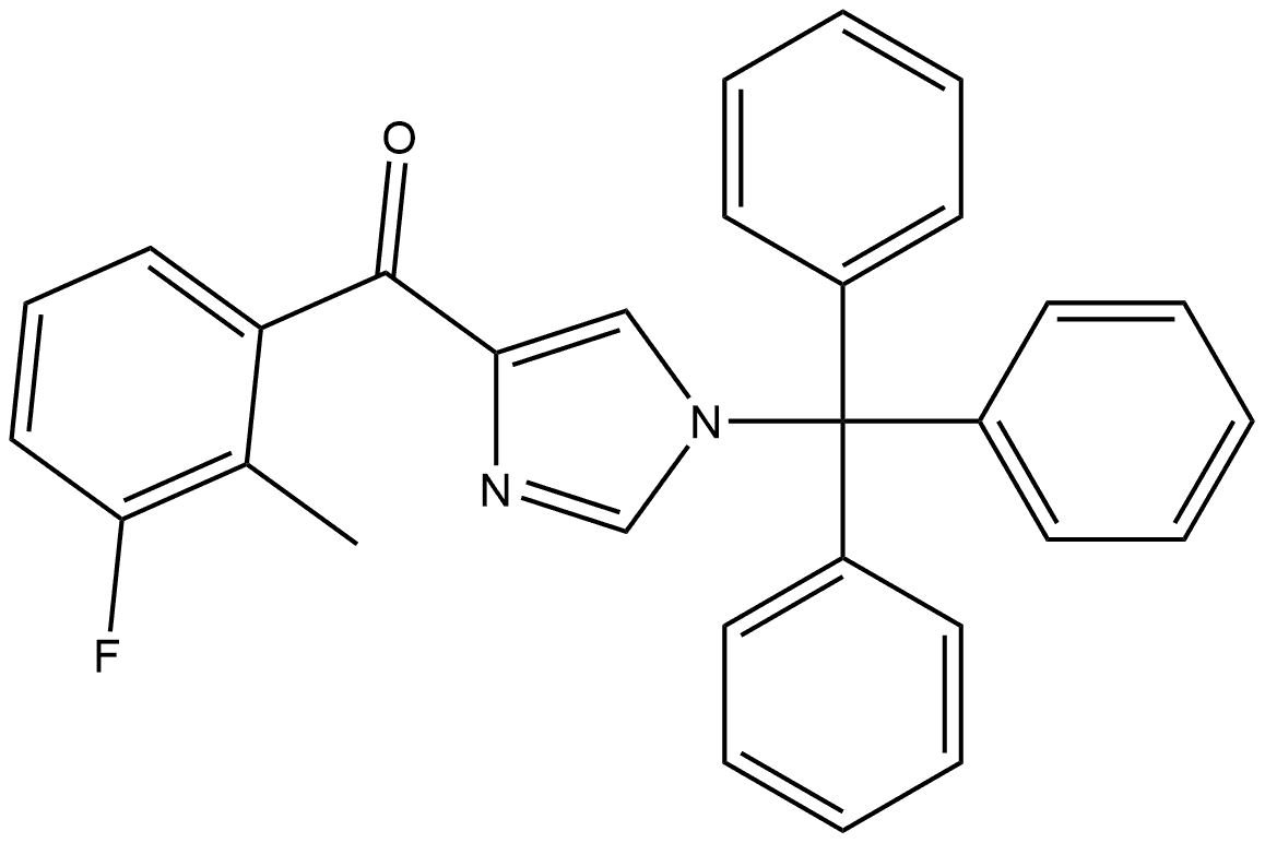 (3-氟-2-甲基苯基)(1-三苯甲基-4-咪唑基)甲酮 结构式