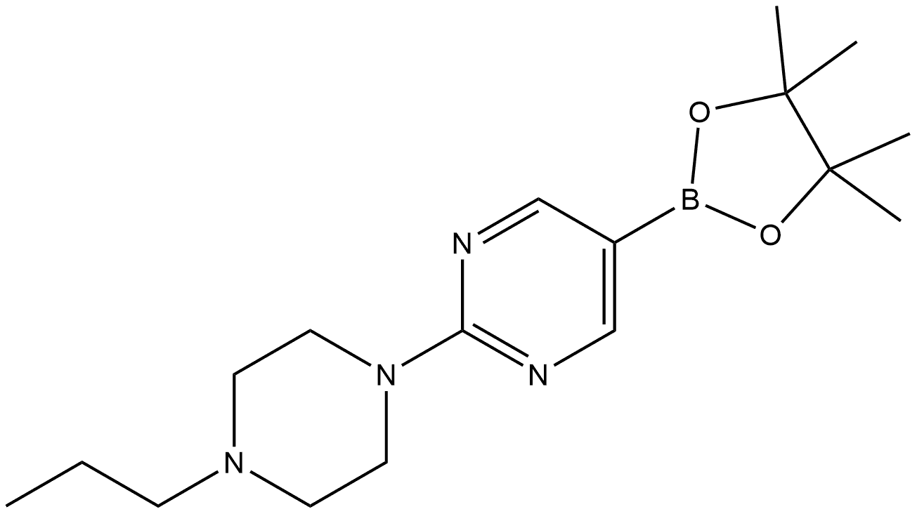 2-(4-Propyl-1-piperazinyl)-5-(4,4,5,5-tetramethyl-1,3,2-dioxaborolan-2-yl)pyr... 结构式