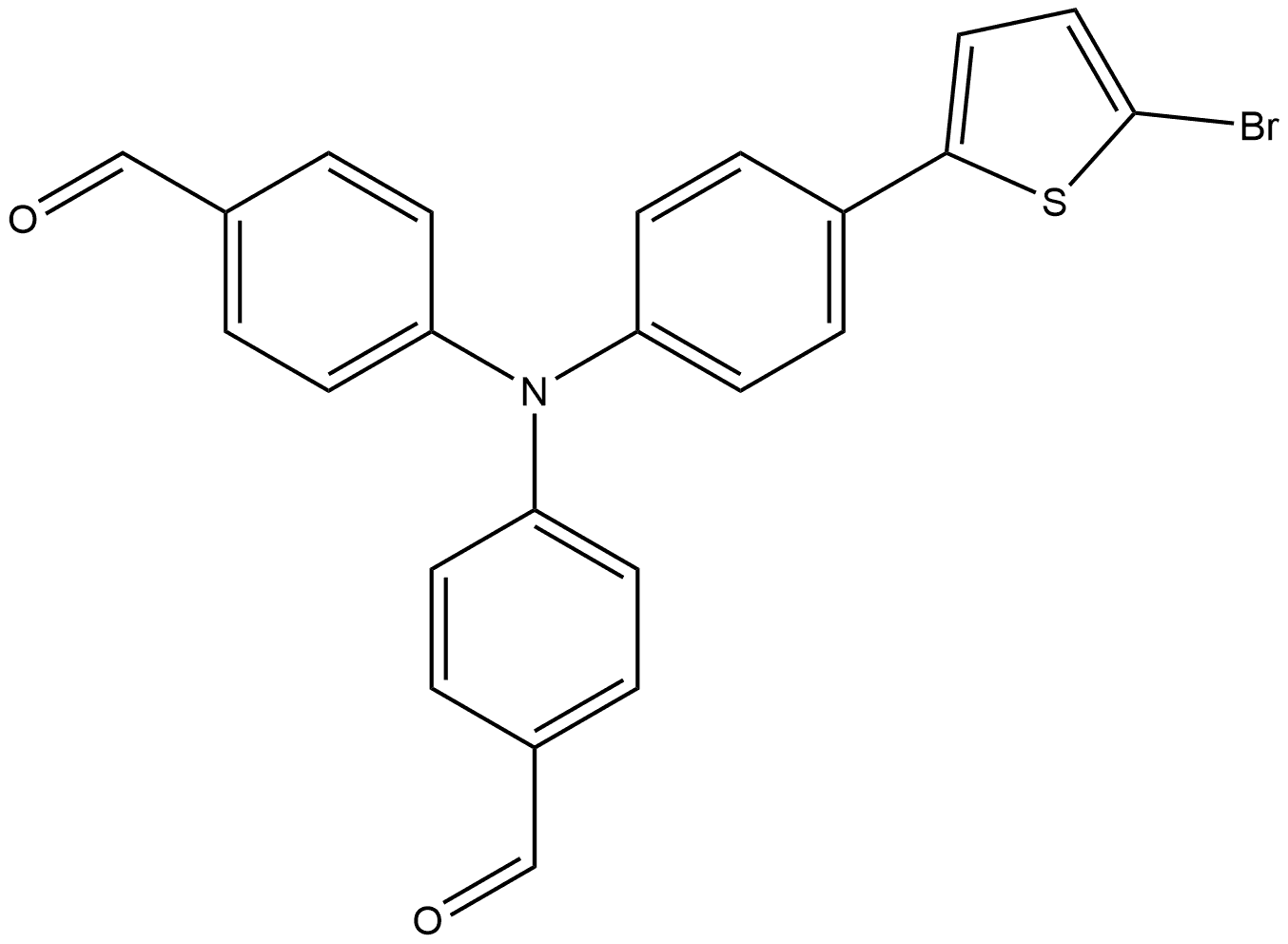 4,4′-[[4-(5-Bromo-2-thienyl)phenyl]imino]bis[benzaldehyde] 结构式