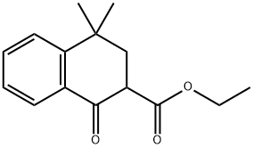 2-Naphthalenecarboxylic acid, 1,2,3,4-tetrahydro-4,4-dimethyl-1-oxo-, ethyl ester 结构式