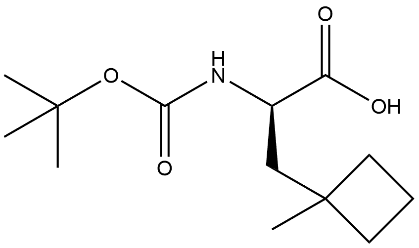 Cyclobutanepropanoic acid, α-[[(1,1-dimethylethoxy)carbonyl]amino]-1-methyl-, (αR)- 结构式