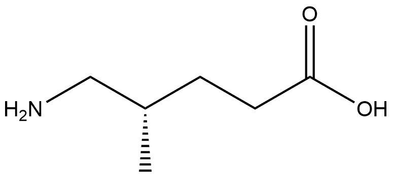 (S)-5-amino-4-methylpentanoic acid 结构式