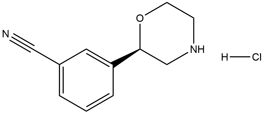 (R)-3-(morpholin-2-yl)benzonitrile?hydrochloride 结构式