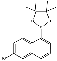 5-(4,4,5,5-四甲基-1,3,2-二氧硼杂环戊烷-2-基)萘-2-醇 结构式