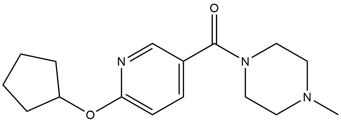 6-(Cyclopentyloxy)-3-pyridinyl](4-methyl-1-piperazinyl)methanone 结构式