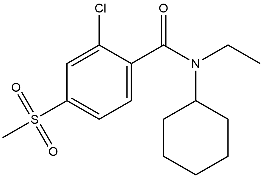 2-Chloro-N-cyclohexyl-N-ethyl-4-(methylsulfonyl)benzamide 结构式