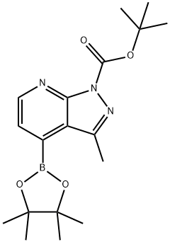3-甲基-4-(4,4,5,5-四甲基-1,3,2-二氧杂硼烷-2-基)-1H-吡唑并[3,4-B]吡啶-1-羧酸叔丁酯 结构式