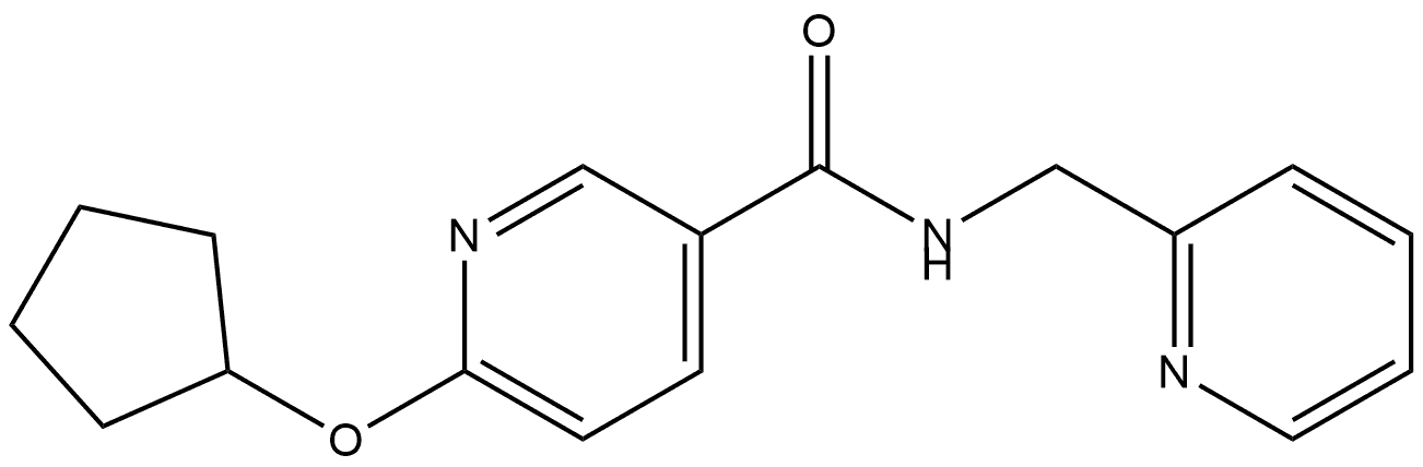 6-(Cyclopentyloxy)-N-(2-pyridinylmethyl)-3-pyridinecarboxamide 结构式