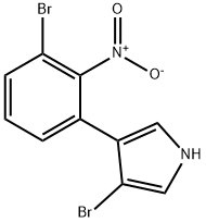 1H-Pyrrole, 3-bromo-4-(3-bromo-2-nitrophenyl)- 结构式