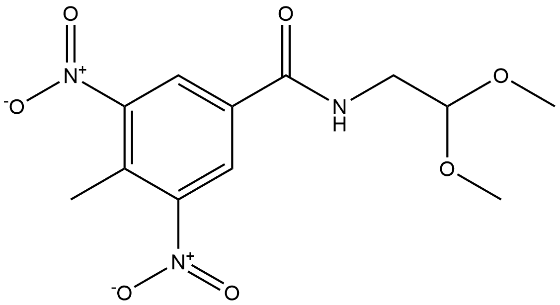 N-(2,2-dimethoxyethyl)-4-methyl-3,5-dinitrobenzamide 结构式