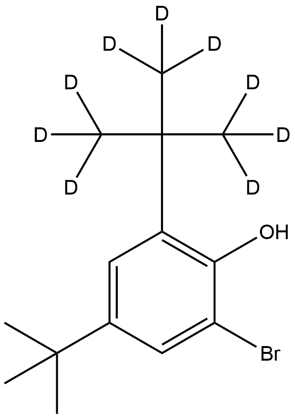 2-bromo-4-(tert-butyl)-6-(2-(methyl-d3)propan-2-yl-1,1,1,3,3,3-d6)phenol 结构式