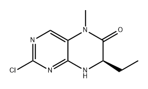 (R)-2-氯-7-乙基-5-甲基-7,8-二氢蝶呤-6(5H)-酮 结构式