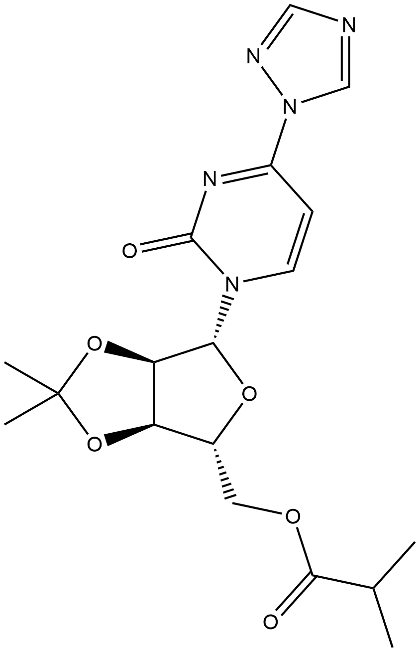 ((3aR,4R,6R,6aR)-2,2-dimethyl-6-(2-oxo-4-(1H-1,2,4-triazol-1-yl)pyrimidin-1(2H)-yl)tetrahydrofuro[3,4-d][1,3]dioxol-4-yl)methyl isobutyrate 结构式