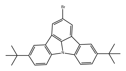 2-溴-5,11-二叔丁基吲哚[3,2,1-JK]咔唑 结构式