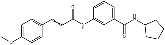 N-环戊基-3-(3-(4-甲氧基苯基)丙烯酰胺基)苯甲酰胺 结构式