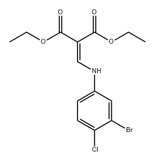 Propanedioic acid, 2-[[(3-bromo-4-chlorophenyl)amino]methylene]-, 1,3-diethyl ester 结构式