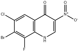 7溴-6-氯-8氟-3-硝基喹啉-4(1H)酮 结构式