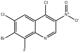 Quinoline, 7-bromo-4,6-dichloro-8-fluoro-3-nitro- 结构式