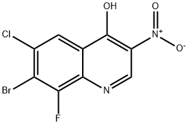 7-溴-6-氯-8-氟-3-硝基喹啉-4-醇 结构式