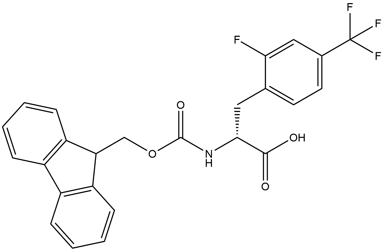 N-Fmoc-2-fluoro-4-trifluoromethyl-D-phenylalanine 结构式