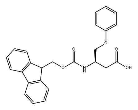 (R)-3-((((9H-芴-9-基)甲氧基)羰基)氨基)-4-苯氧基丁酸 结构式