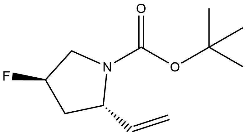 (2S,4R)-N-BOC-4-氟-2-乙烯基吡咯烷 结构式