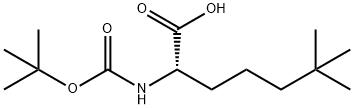 Heptanoic acid, 2-[[(1,1-dimethylethoxy)carbonyl]amino]-6,6-dimethyl-, (2S)- 结构式