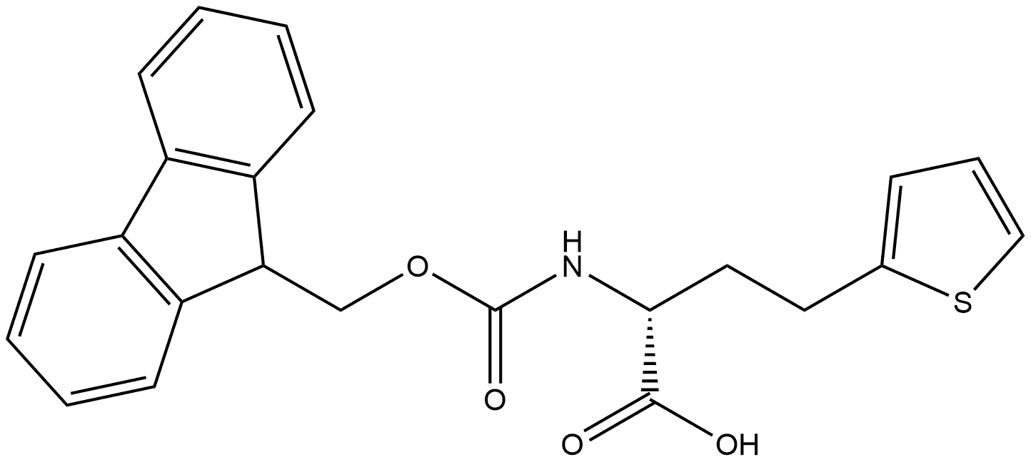 (αR)-α-[[(9H-Fluoren-9-ylmethoxy)carbonyl]amino]-2-thiophenebutanoic acid 结构式