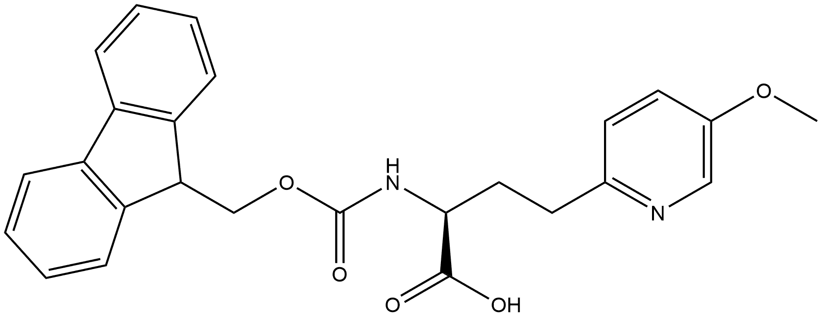 2-Pyridinebutanoic acid, α-[[(9H-fluoren-9-ylmethoxy)carbonyl]amino]-5-methoxy-, (αS)- 结构式