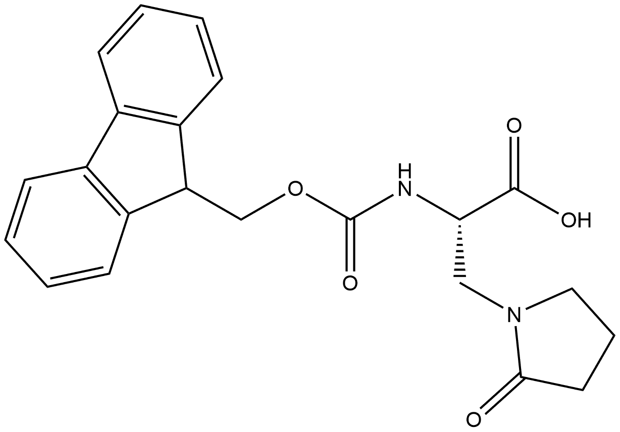 FMOC-(S)-2-AMINO-3-(2-OXOPYRROLIDIN-1-YL)PROPANOIC ACID 结构式