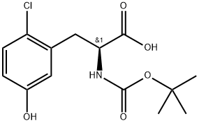 (2S)-2-{[(tert-butoxy)carbonyl]amino}-3-(2-chloro-5-hydroxyphenyl)propanoic acid 结构式