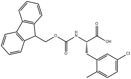 L-Phenylalanine, 5-chloro-N-[(9H-fluoren-9-ylmethoxy)carbonyl]-2-methyl- 结构式