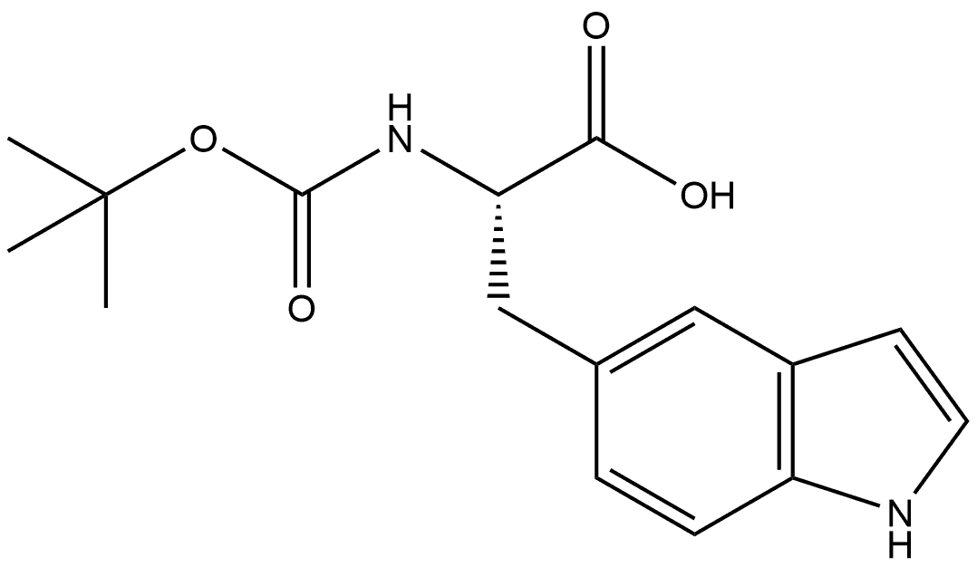 1H-Indole-5-propanoic acid, α-[[(1,1-dimethylethoxy)carbonyl]amino]-, (αS)- 结构式