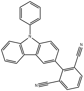 2-(9-苯基-9H-咔唑-3-基)间苯二甲腈 结构式